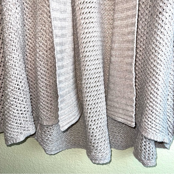 Eileen Fisher Cream Chunky Knit Open Front Long Sleeve Cardigan Sz L - Picture 6 of 11